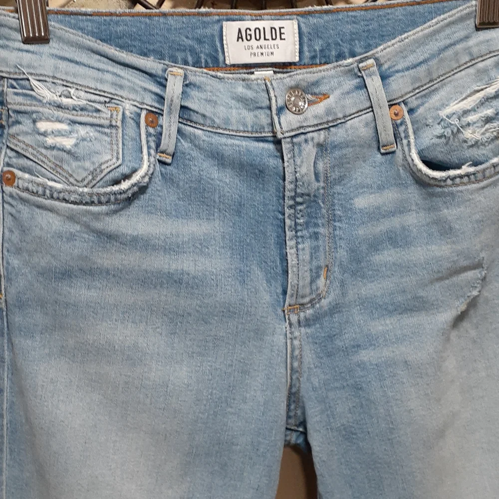 AGOLDE distressed blue jeans size 26 - Picture 4 of 16